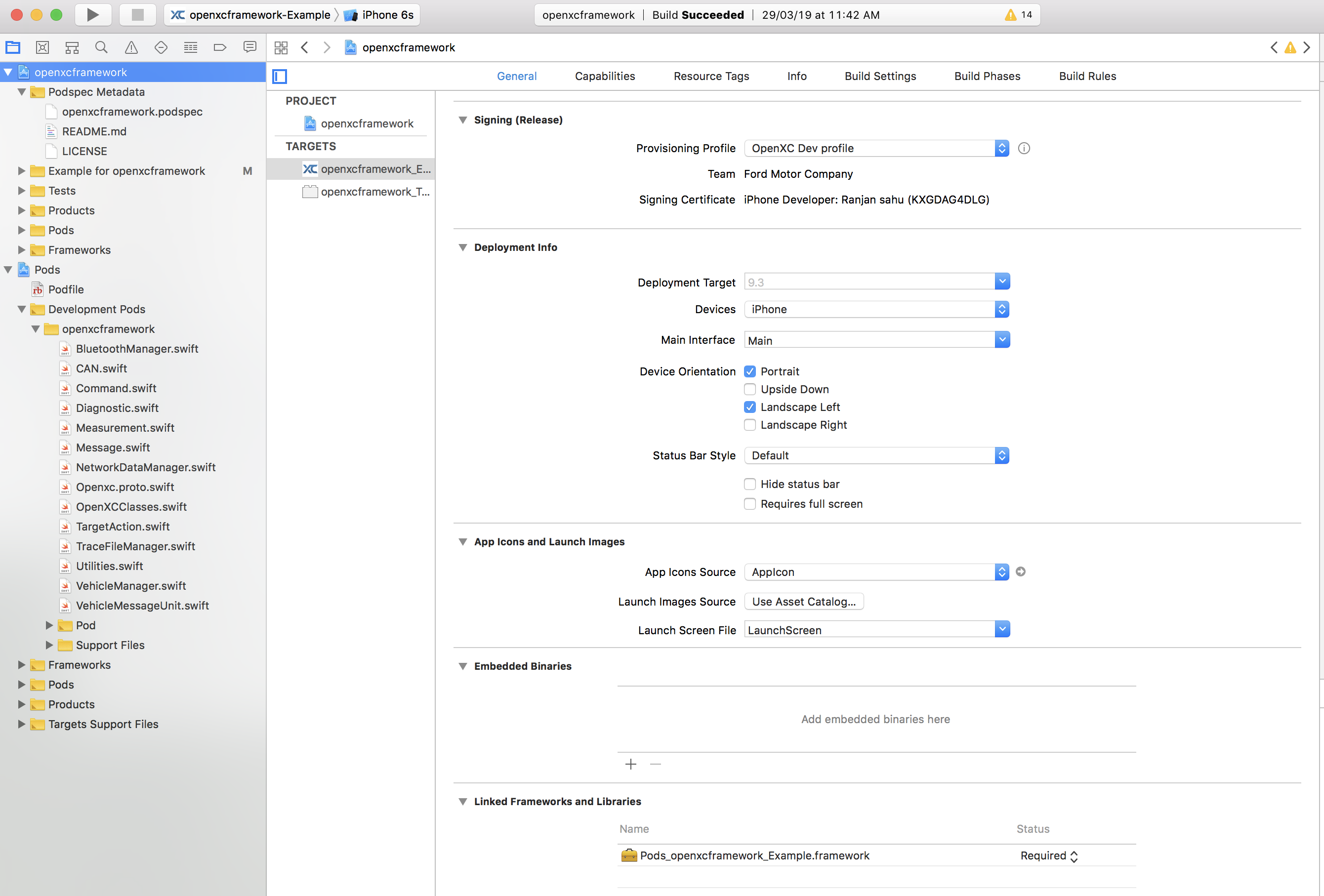 xcode-linkedFramework